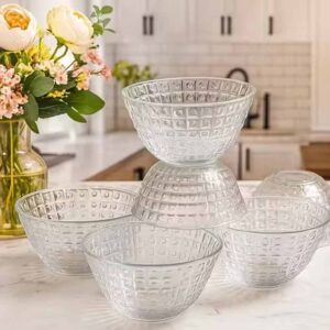 LOOKERIO Roman Crystal Textured Glass Bowl Set