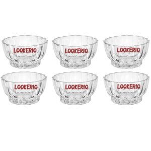 LOOKERIO Glass Bowl Set of 6 – Premium Crystal Lotus Dining Bowls