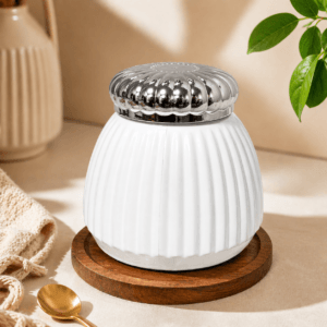 LOOKERIO Premium Glass Storage Jar with Airtight Silver Lid | Multipurpose Kitchen Container for Dry Fruits, Spices & Snacks